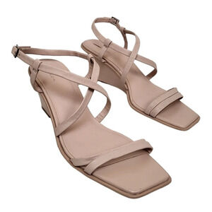 Caslon Sandals Womens Size 10 Pink Leather Paola Wedges